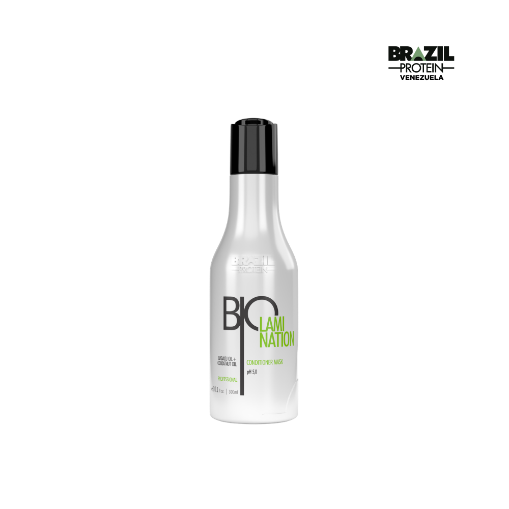 Acondicionador Biolamination Home Care Brazil Protein - Mascarilla 2 en 1 para reparar cabello dañado.